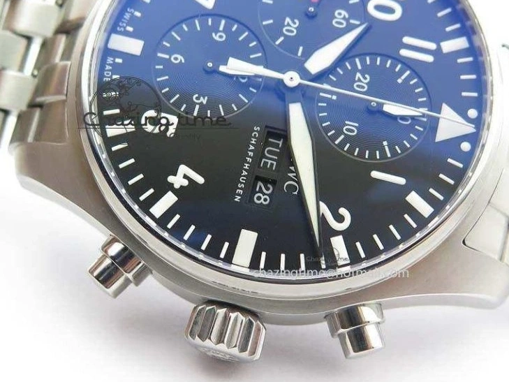 MIROTIME 1231 WaterResistant Pilot Chrono 2016 IW377710 ZF 1:1 Best Edition Black Dial On SS Bracelet A7750 V 7277